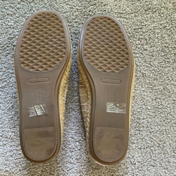 Aerosoles - 7 1/2W Solitaire Striped Canvas Stitch N Turn Espadrilles Tan Brown - Picture 7 of 7